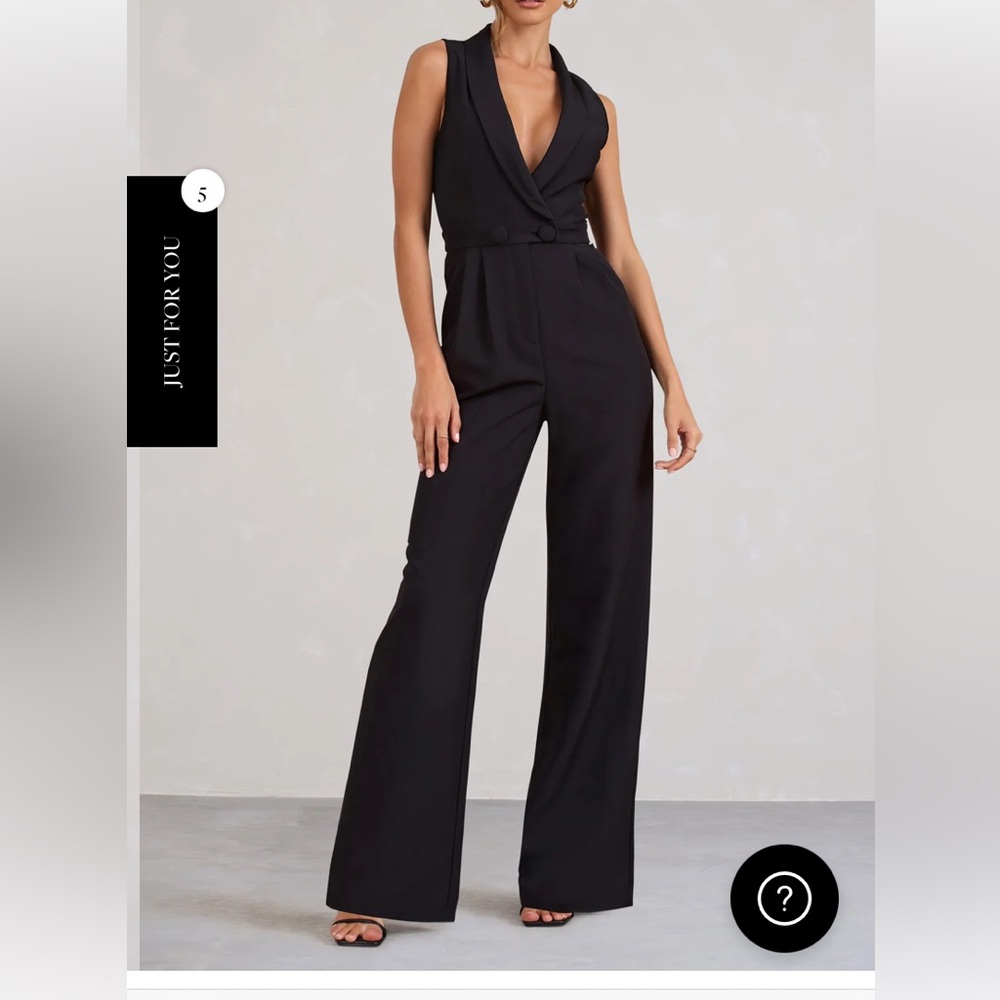 Club L London Black Sleeveless Jumpsuit